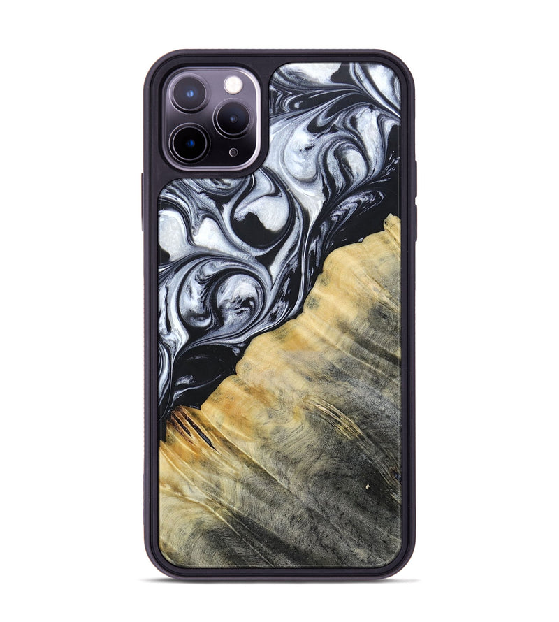 iPhone 11 Pro Max Wood+Resin Phone Case - Luca (Black & White, 694286)