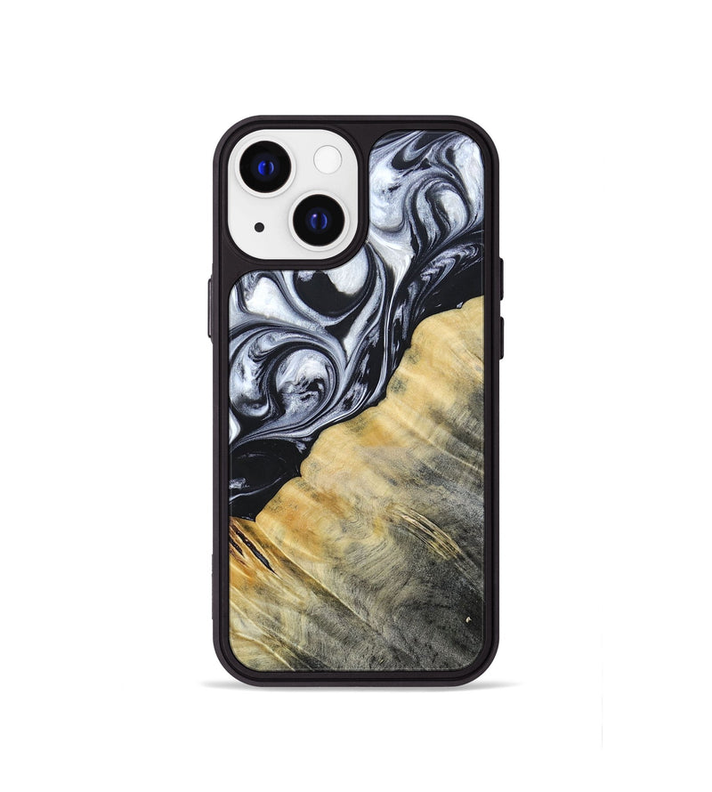 iPhone 13 mini Wood+Resin Phone Case - Luca (Black & White, 694286)