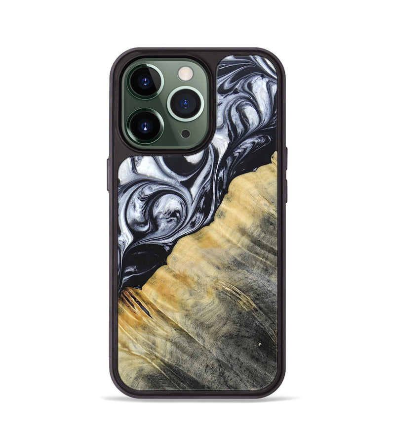 iPhone 13 Pro Wood+Resin Phone Case - Luca (Black & White, 694286)