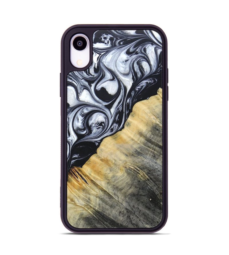 iPhone Xr Wood+Resin Phone Case - Luca (Black & White, 694286)