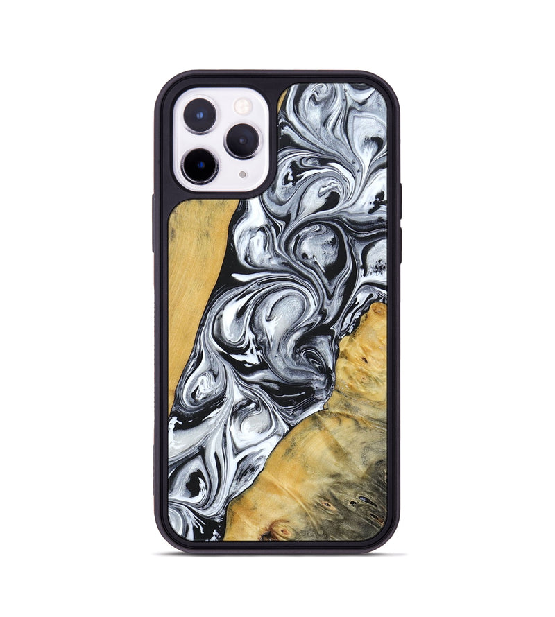 iPhone 11 Pro Wood+Resin Phone Case - Mario (Black & White, 694290)