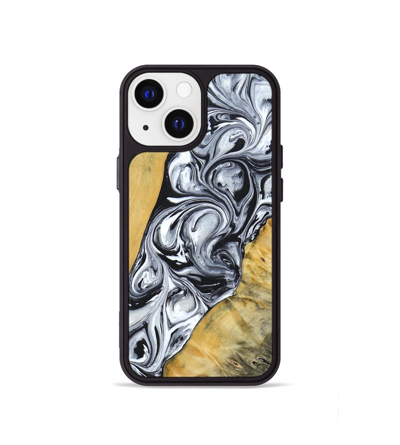 iPhone 13 mini Wood+Resin Phone Case - Mario (Black & White, 694290)