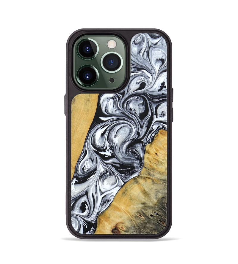 iPhone 13 Pro Wood+Resin Phone Case - Mario (Black & White, 694290)
