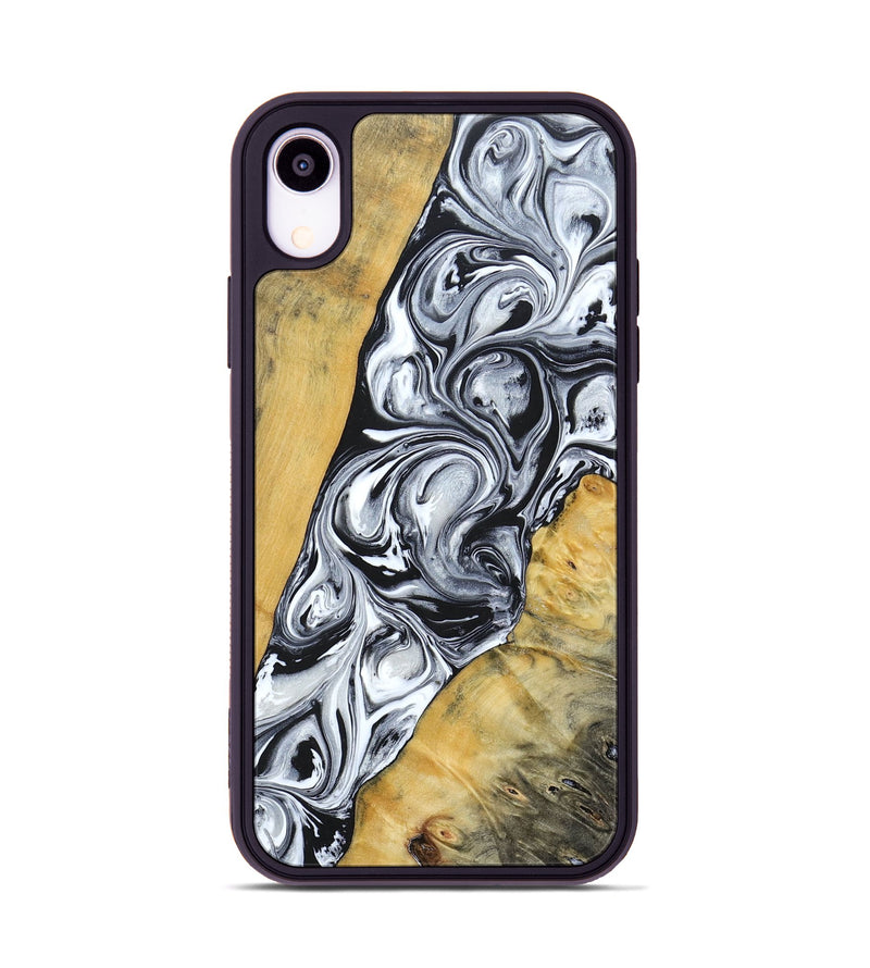 iPhone Xr Wood+Resin Phone Case - Mario (Black & White, 694290)