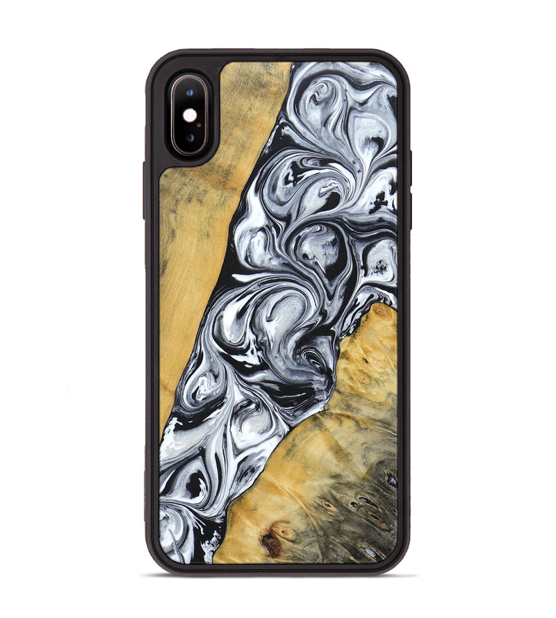 iPhone Xs Max Wood+Resin Phone Case - Mario (Black & White, 694290)