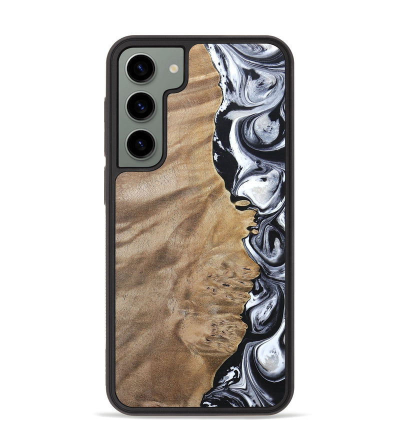 Galaxy S23 Plus Wood+Resin Phone Case - Dominic (Black & White, 694298)