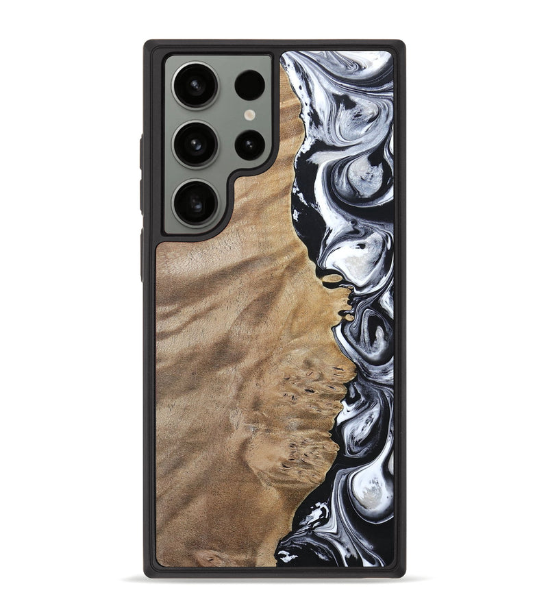 Galaxy S23 Ultra Wood+Resin Phone Case - Dominic (Black & White, 694298)