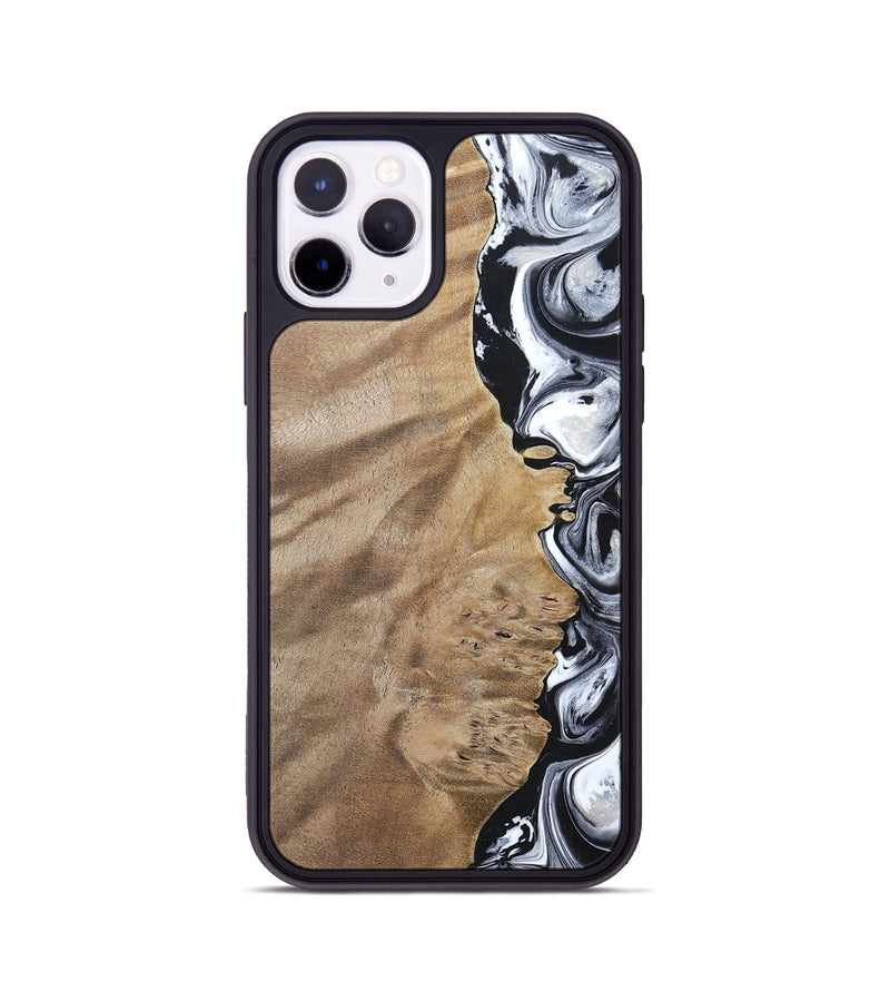 iPhone 11 Pro Wood+Resin Phone Case - Dominic (Black & White, 694298)