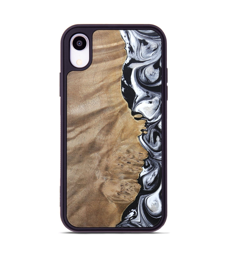 iPhone Xr Wood+Resin Phone Case - Dominic (Black & White, 694298)