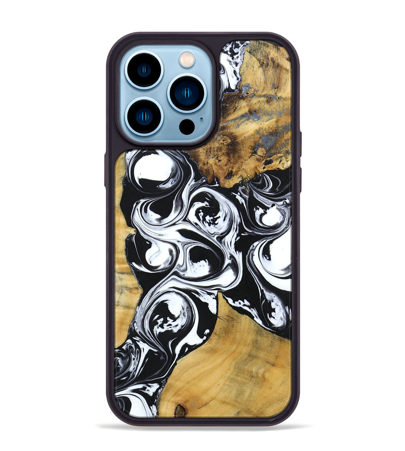 iPhone 14 Pro Max Wood+Resin Phone Case - Miriam (Mosaic, 694325)