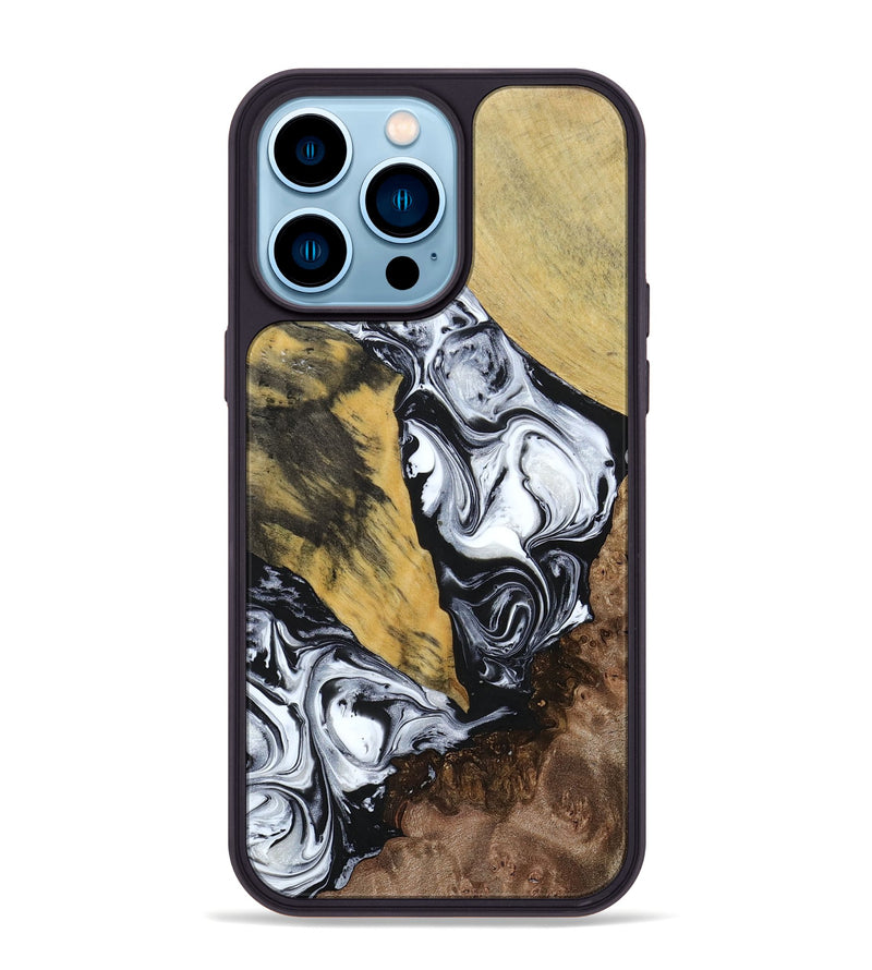 iPhone 14 Pro Max Wood+Resin Phone Case - Alaia (Mosaic, 694327)