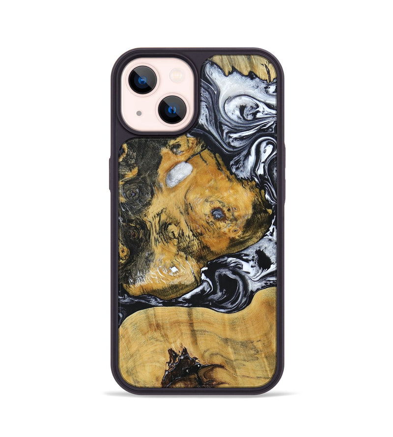 iPhone 14 Wood+Resin Phone Case - Maggie (Mosaic, 694328)