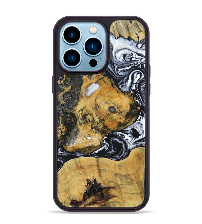 iPhone 14 Pro Max Wood+Resin Phone Case - Maggie (Mosaic, 694328)