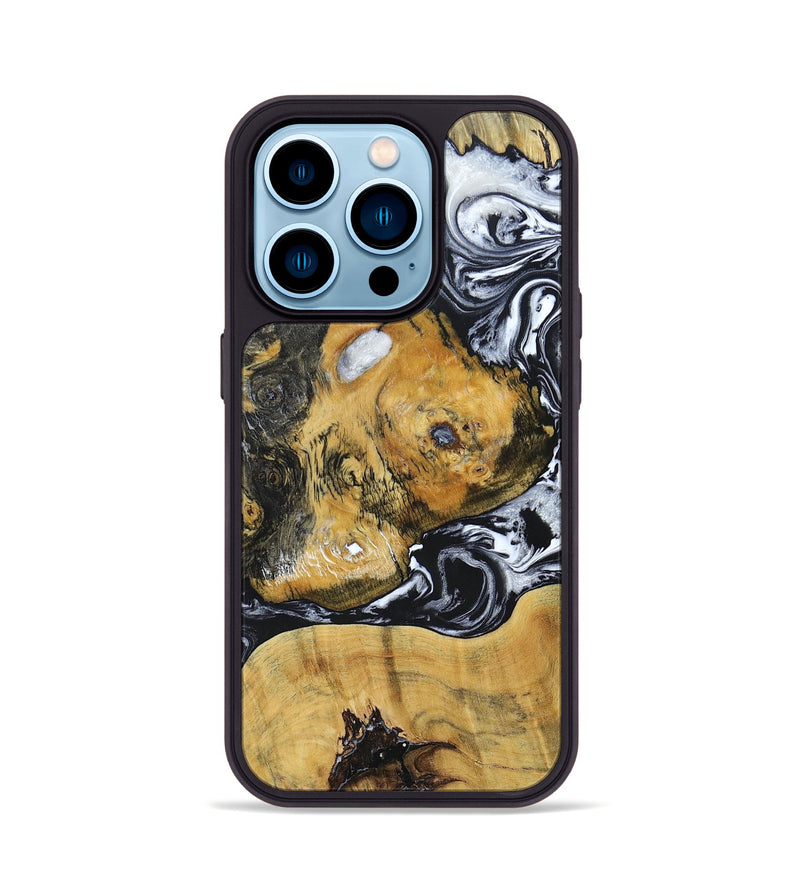 iPhone 14 Pro Wood+Resin Phone Case - Maggie (Mosaic, 694328)