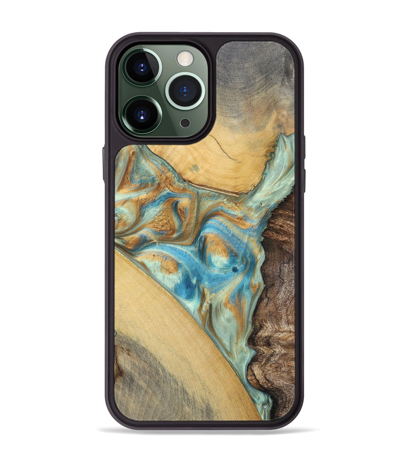 iPhone 13 Pro Max Wood+Resin Phone Case - Makayla (Mosaic, 694342)