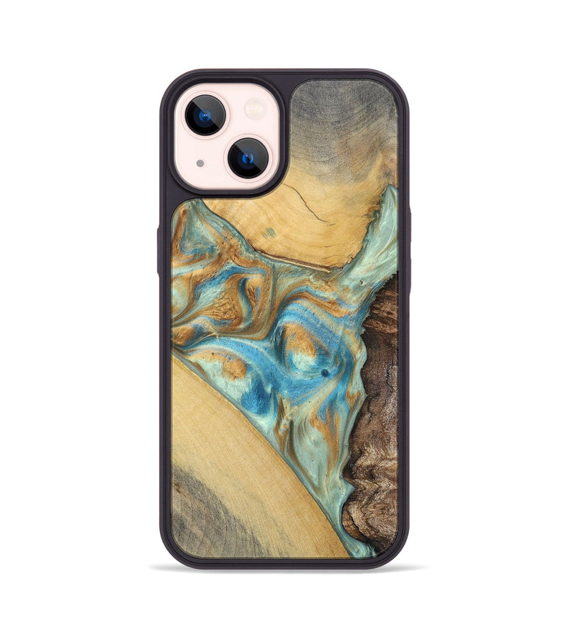 iPhone 14 Wood+Resin Phone Case - Makayla (Mosaic, 694342)