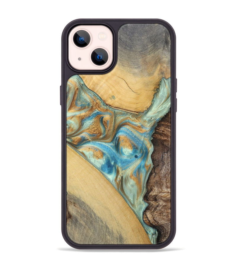 iPhone 14 Plus Wood+Resin Phone Case - Makayla (Mosaic, 694342)
