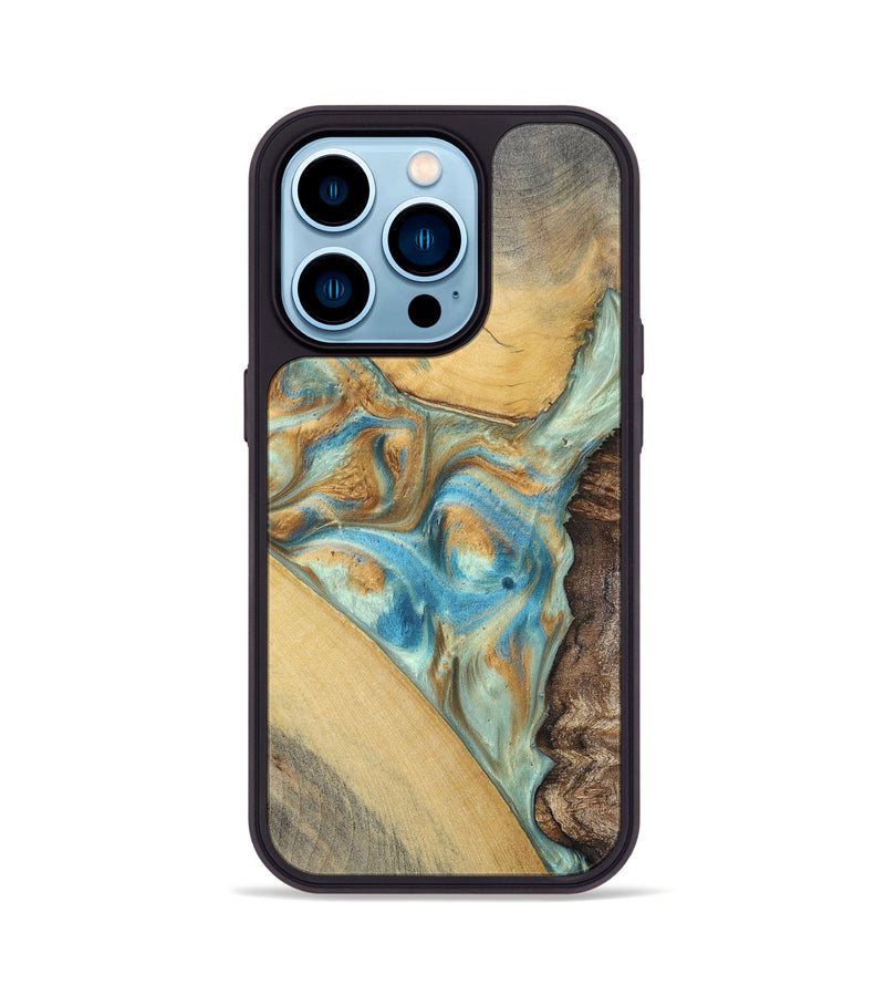 iPhone 14 Pro Wood+Resin Phone Case - Makayla (Mosaic, 694342)