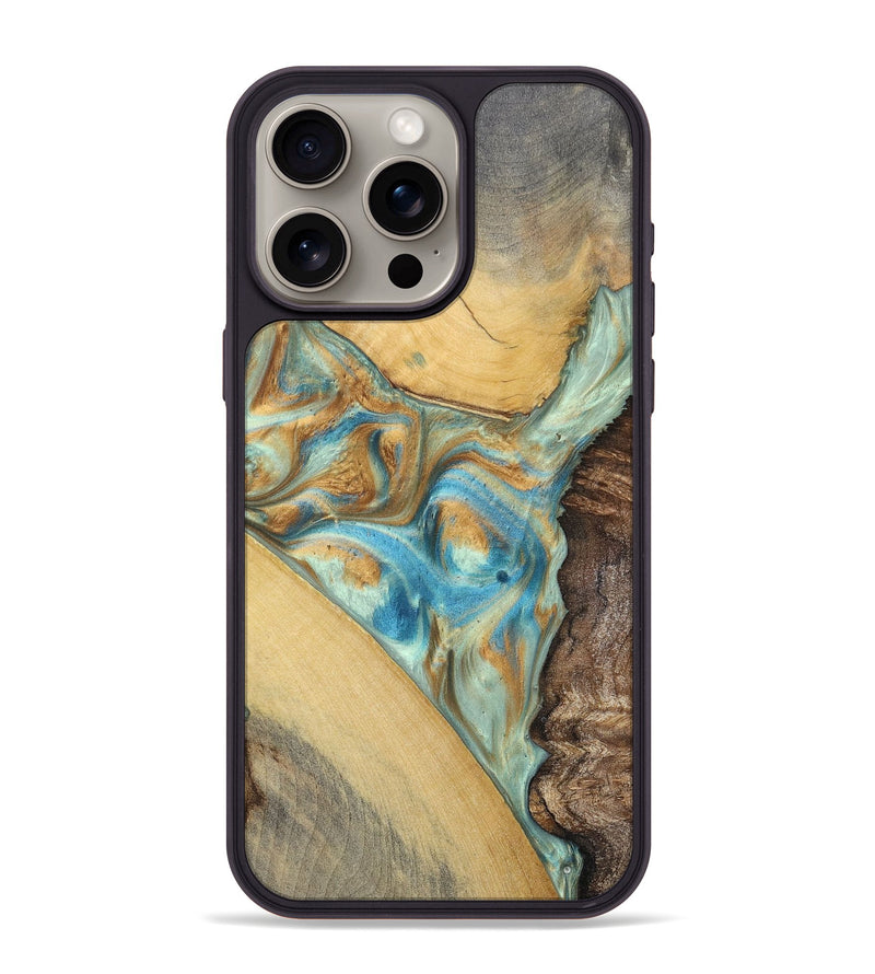 iPhone 15 Pro Max Wood+Resin Phone Case - Makayla (Mosaic, 694342)