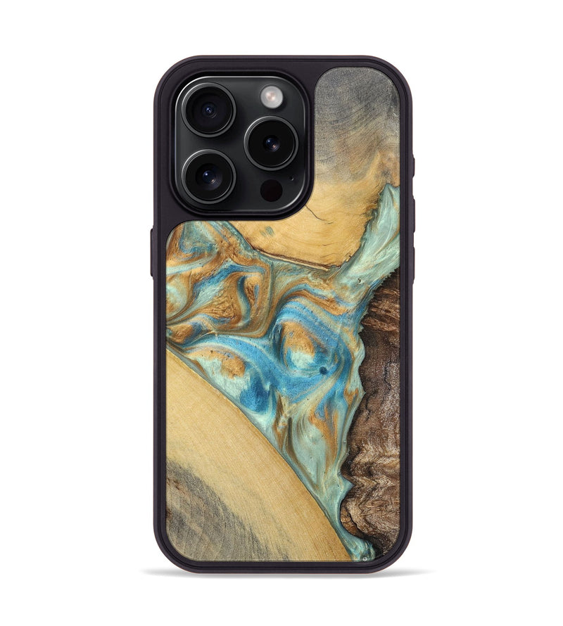 iPhone 15 Pro Wood+Resin Phone Case - Makayla (Mosaic, 694342)