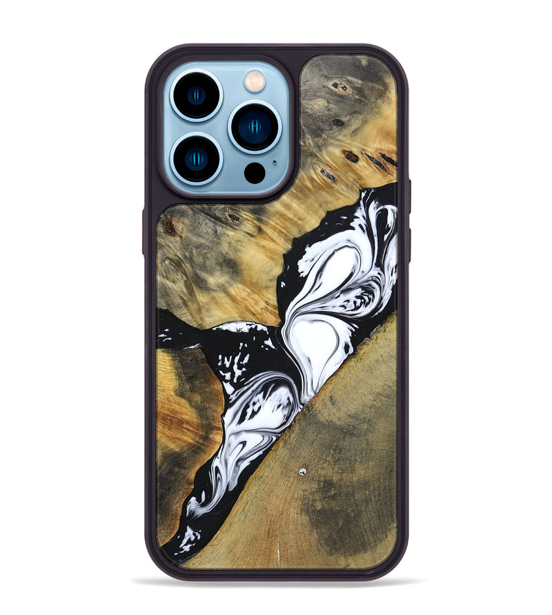 iPhone 14 Pro Max Wood+Resin Phone Case - Kelsie (Mosaic, 694343)