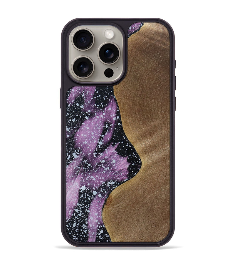 iPhone 15 Pro Max Wood+Resin Phone Case - Kennedi (Cosmos, 694346)