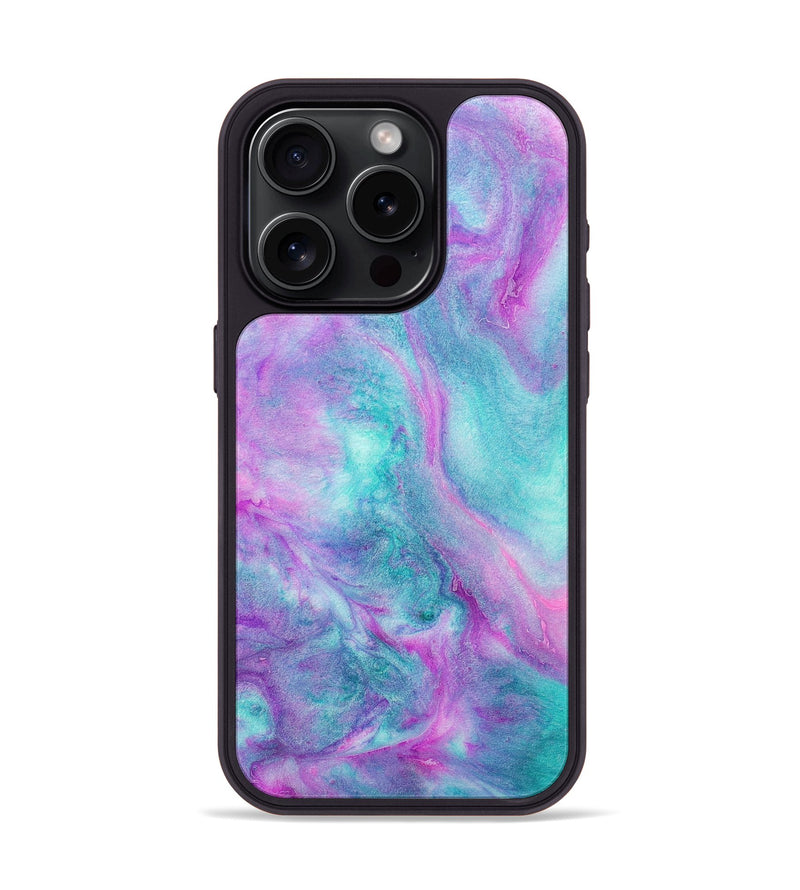 iPhone 15 Pro Wood+Resin Phone Case - Nadine (Watercolor, 694369)