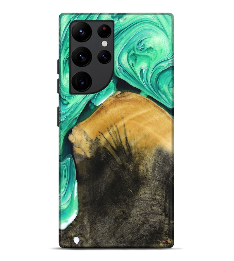 Galaxy S22 Ultra Wood+Resin Live Edge Phone Case - Alejandra (Green, 694380)