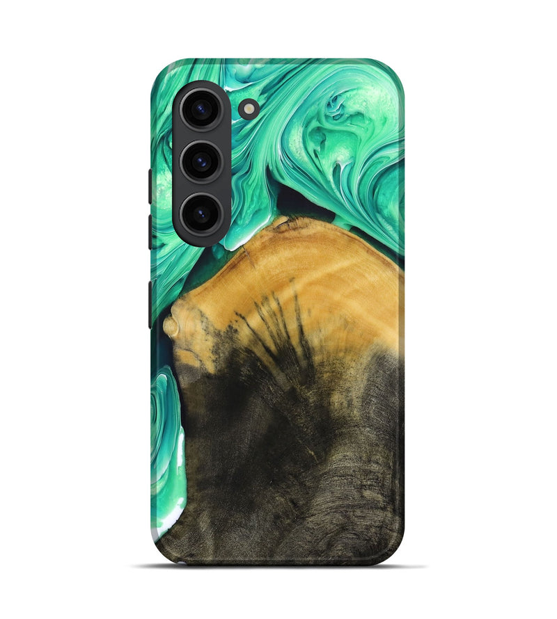 Galaxy S23 Wood+Resin Live Edge Phone Case - Alejandra (Green, 694380)