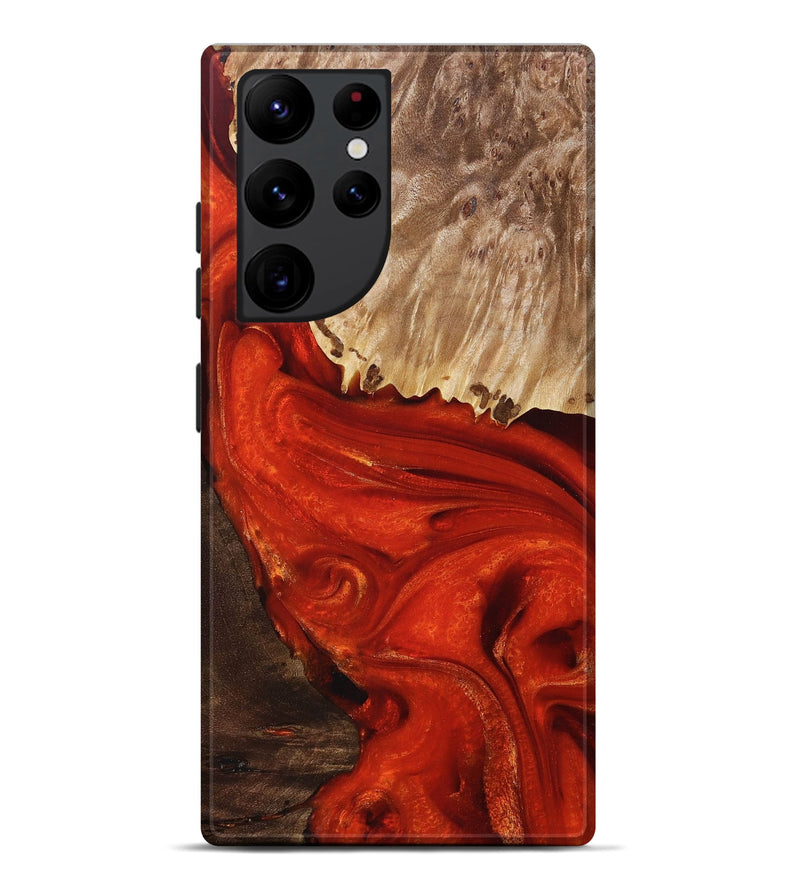 Galaxy S22 Ultra Wood+Resin Live Edge Phone Case - Kyla (Red, 694388)