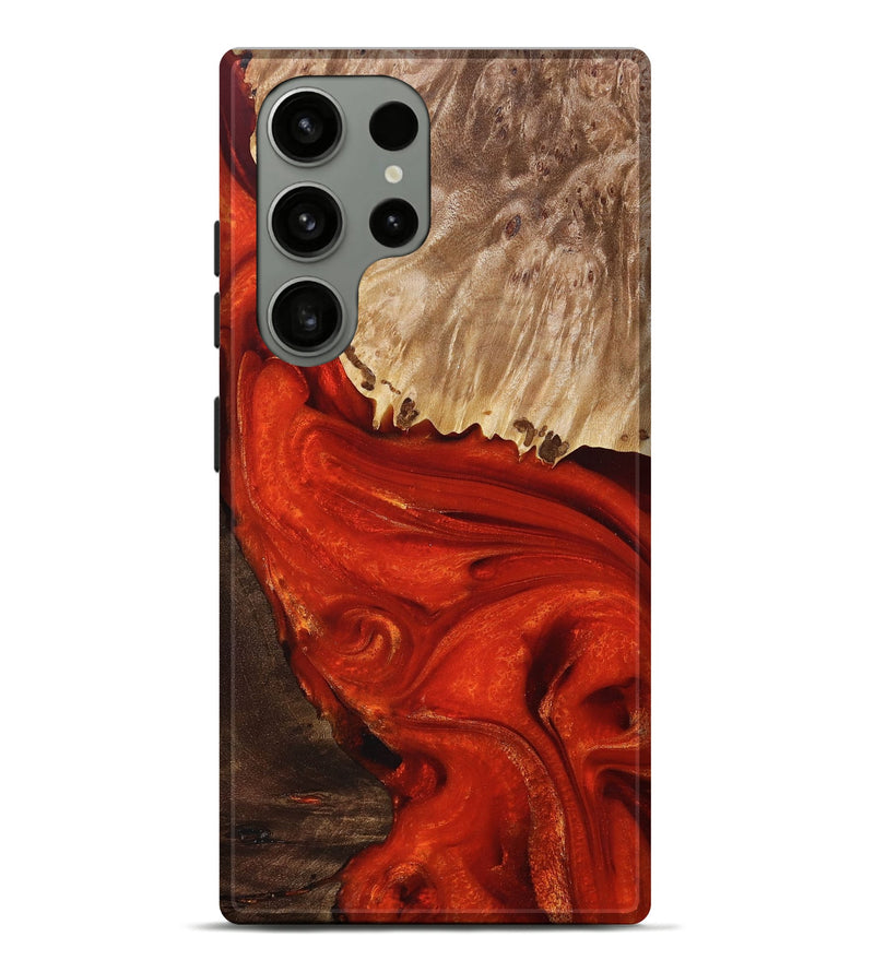 Galaxy S23 Ultra Wood+Resin Live Edge Phone Case - Kyla (Red, 694388)
