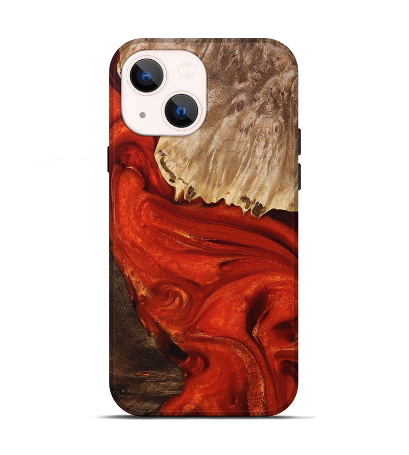 iPhone 13 Wood+Resin Live Edge Phone Case - Kyla (Red, 694388)