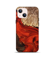 iPhone 13 mini Wood+Resin Live Edge Phone Case - Kyla (Red, 694388)