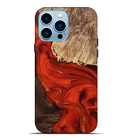 iPhone 14 Pro Max Wood+Resin Live Edge Phone Case - Kyla (Red, 694388)