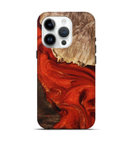 iPhone 15 Pro Wood+Resin Live Edge Phone Case - Kyla (Red, 694388)