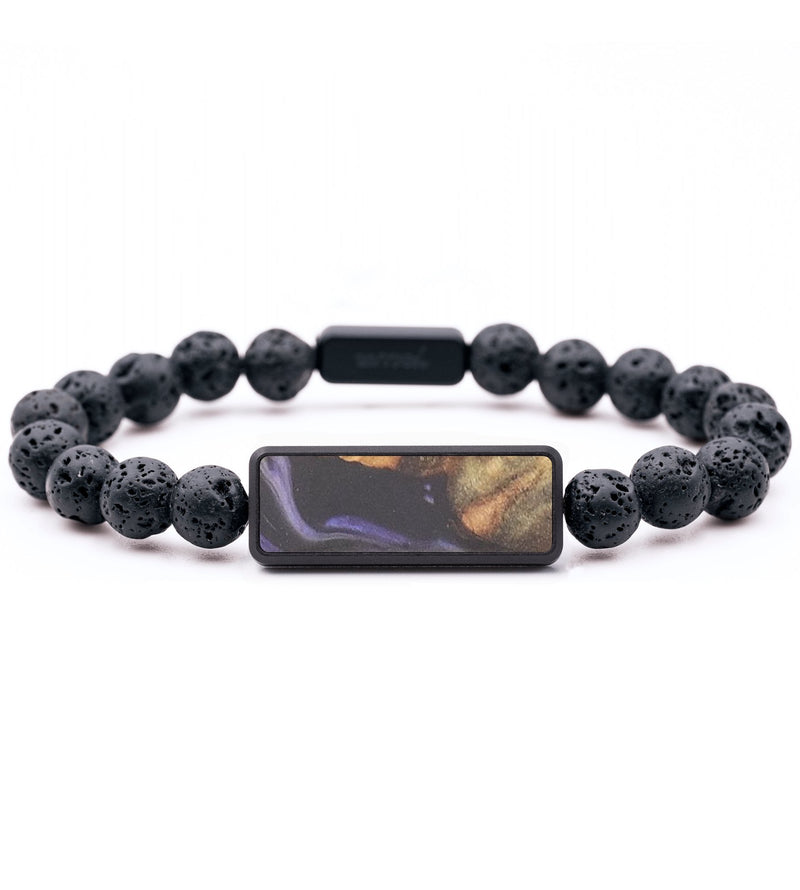 Lava Bead Wood+Resin Bracelet - Callum (Purple, 694561)
