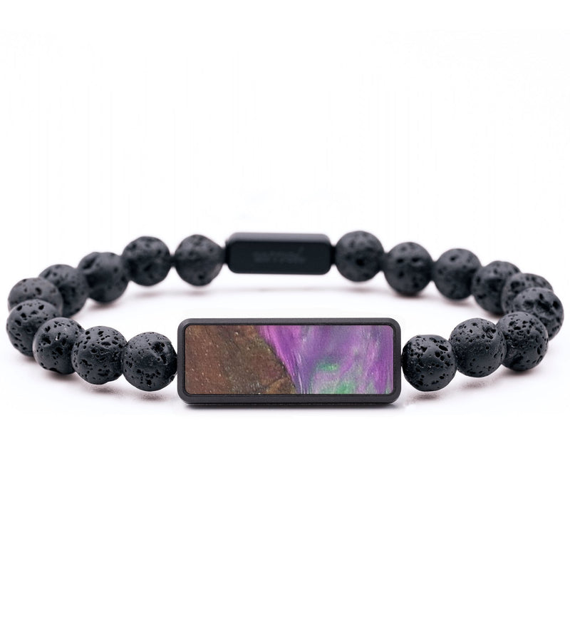 Lava Bead Wood+Resin Bracelet - Zachary (Purple, 694565)