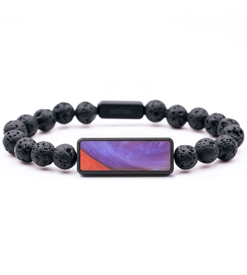 Lava Bead Wood+Resin Bracelet - Kristi (Purple, 694578)