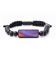 Onyx Bead Wood+Resin Bracelet - Kristi (Purple, 694578)