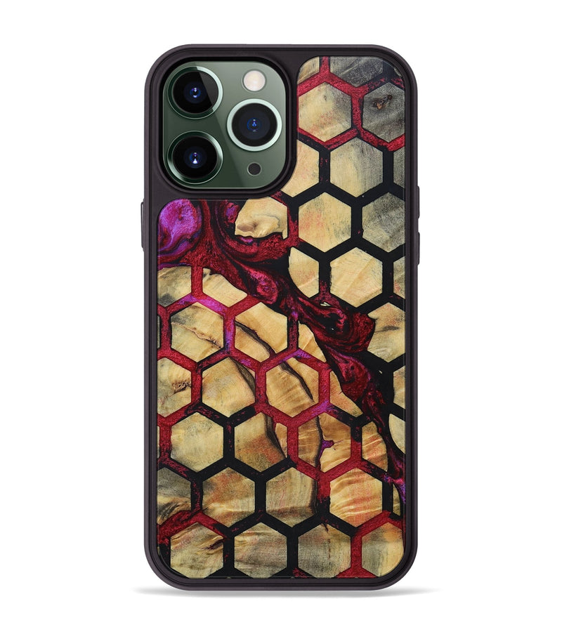 iPhone 13 Pro Max Wood+Resin Phone Case - Messiah (Pattern, 694719)