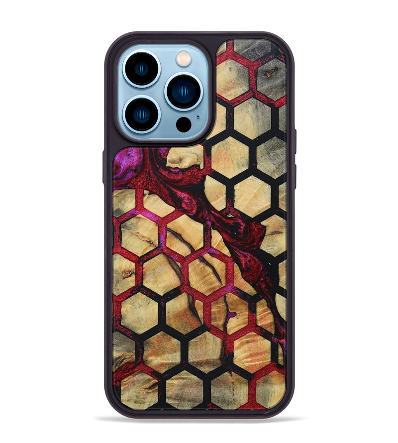 iPhone 14 Pro Max Wood+Resin Phone Case - Messiah (Pattern, 694719)