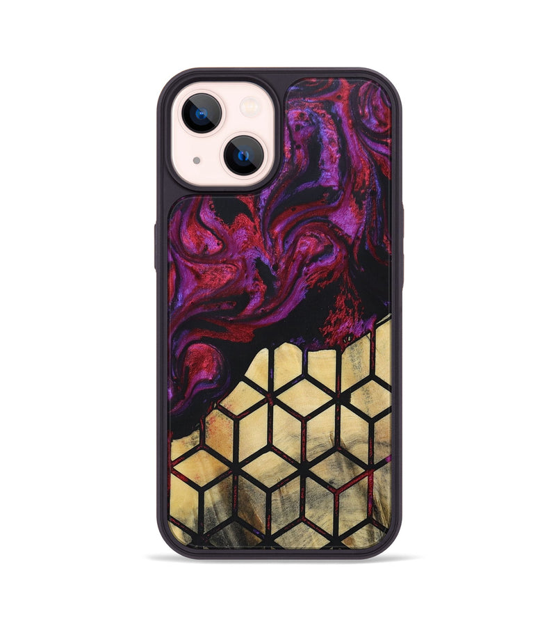 iPhone 14 Wood+Resin Phone Case - Ericka (Pattern, 694737)