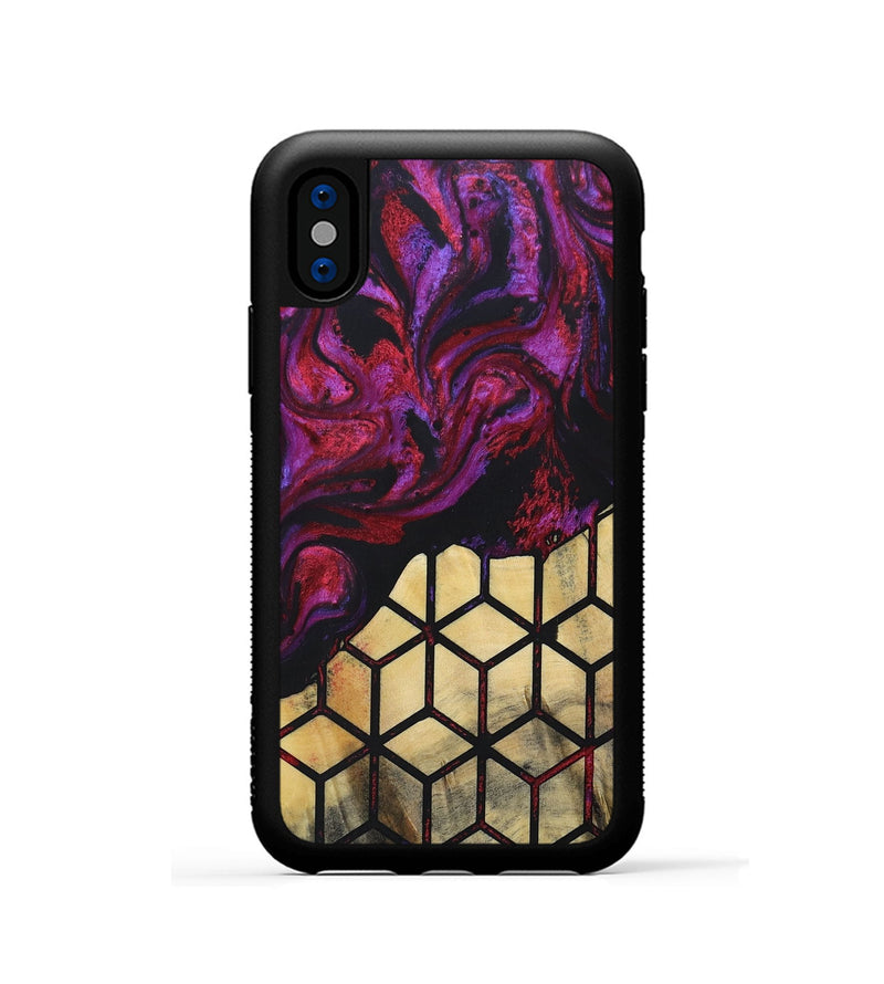 iPhone Xs Wood+Resin Phone Case - Ericka (Pattern, 694737)