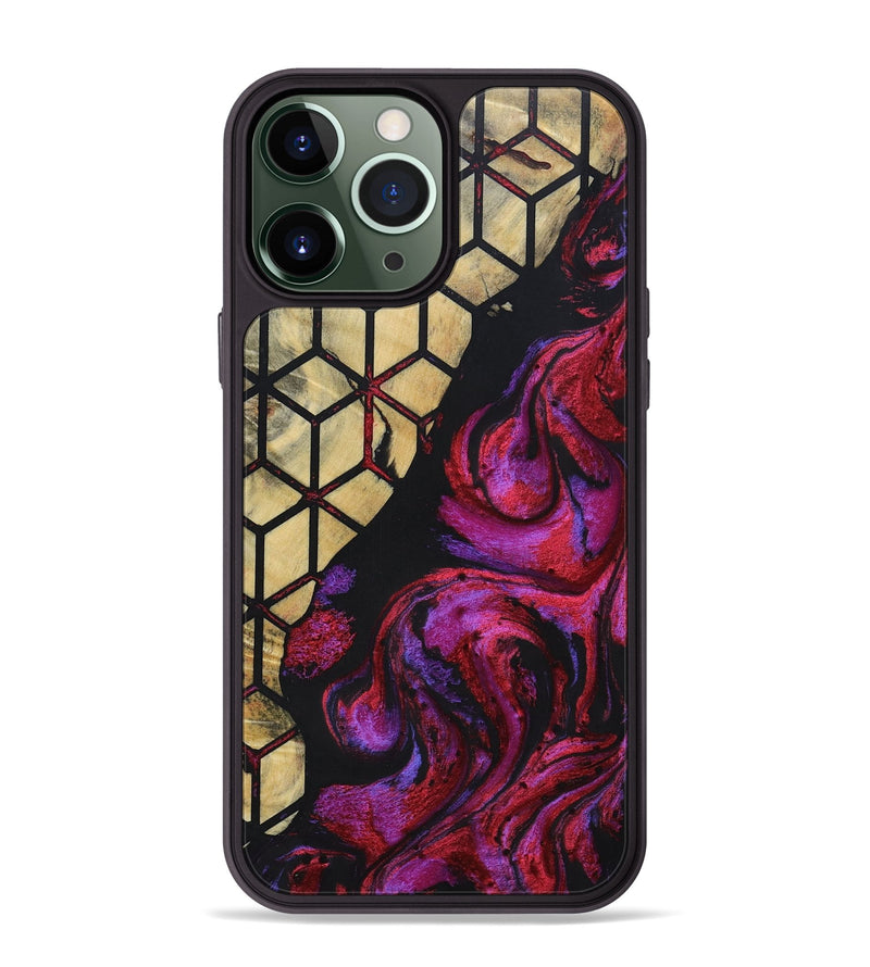 iPhone 13 Pro Max Wood+Resin Phone Case - Breanna (Pattern, 694742)