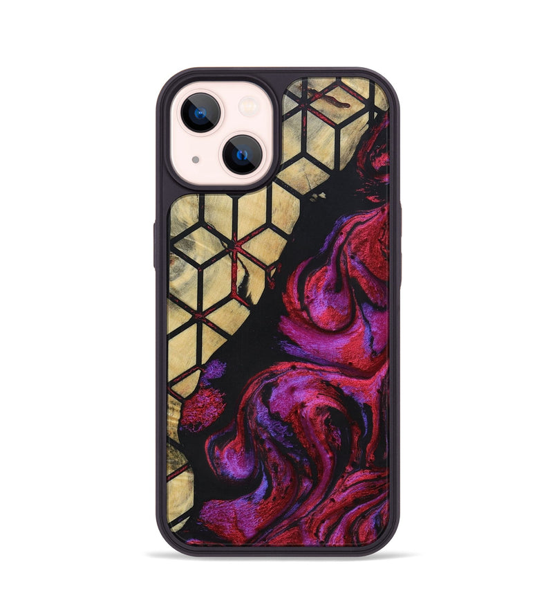 iPhone 14 Wood+Resin Phone Case - Breanna (Pattern, 694742)