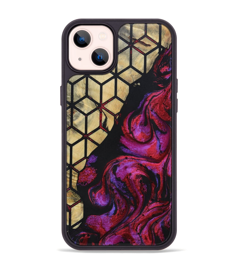 iPhone 14 Plus Wood+Resin Phone Case - Breanna (Pattern, 694742)