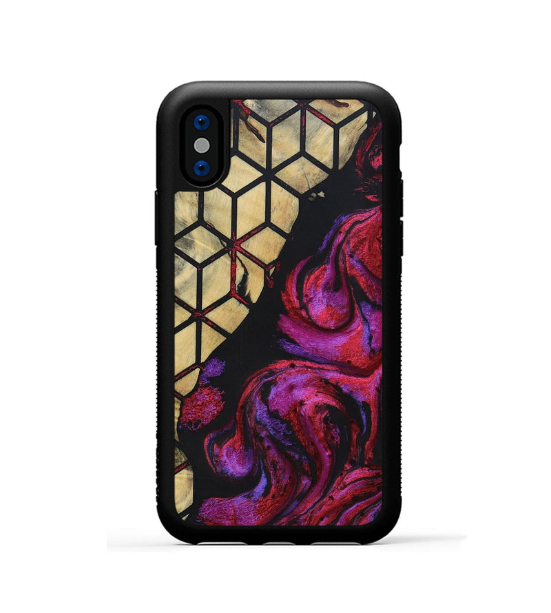 iPhone Xs Wood+Resin Phone Case - Breanna (Pattern, 694742)