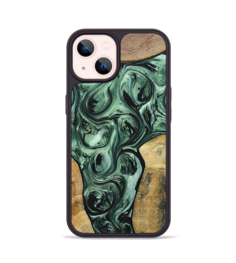 iPhone 14 Wood+Resin Phone Case - Johnny (Mosaic, 694784)