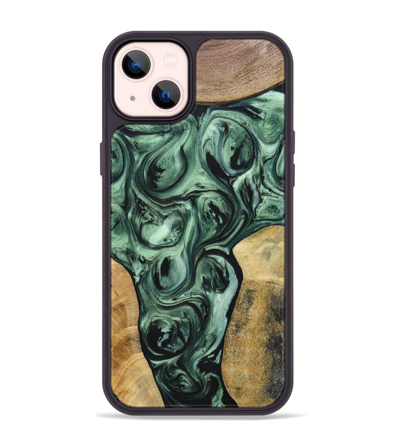 iPhone 14 Plus Wood+Resin Phone Case - Johnny (Mosaic, 694784)