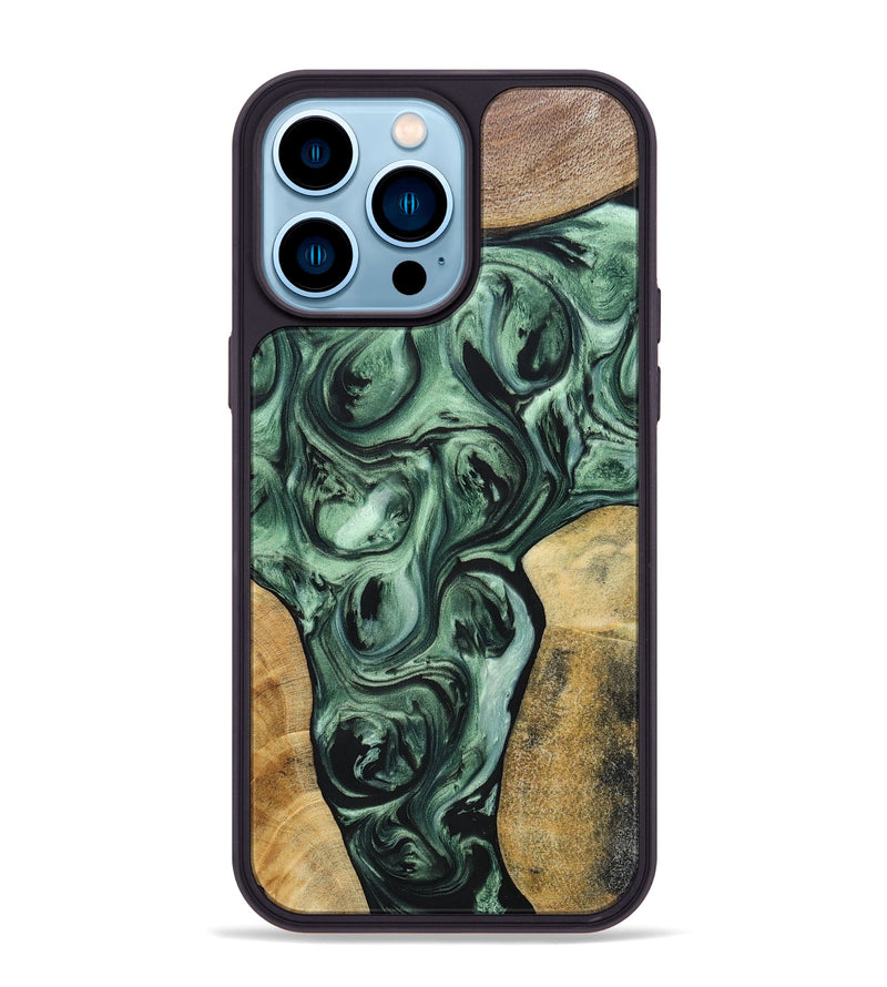 iPhone 14 Pro Max Wood+Resin Phone Case - Johnny (Mosaic, 694784)